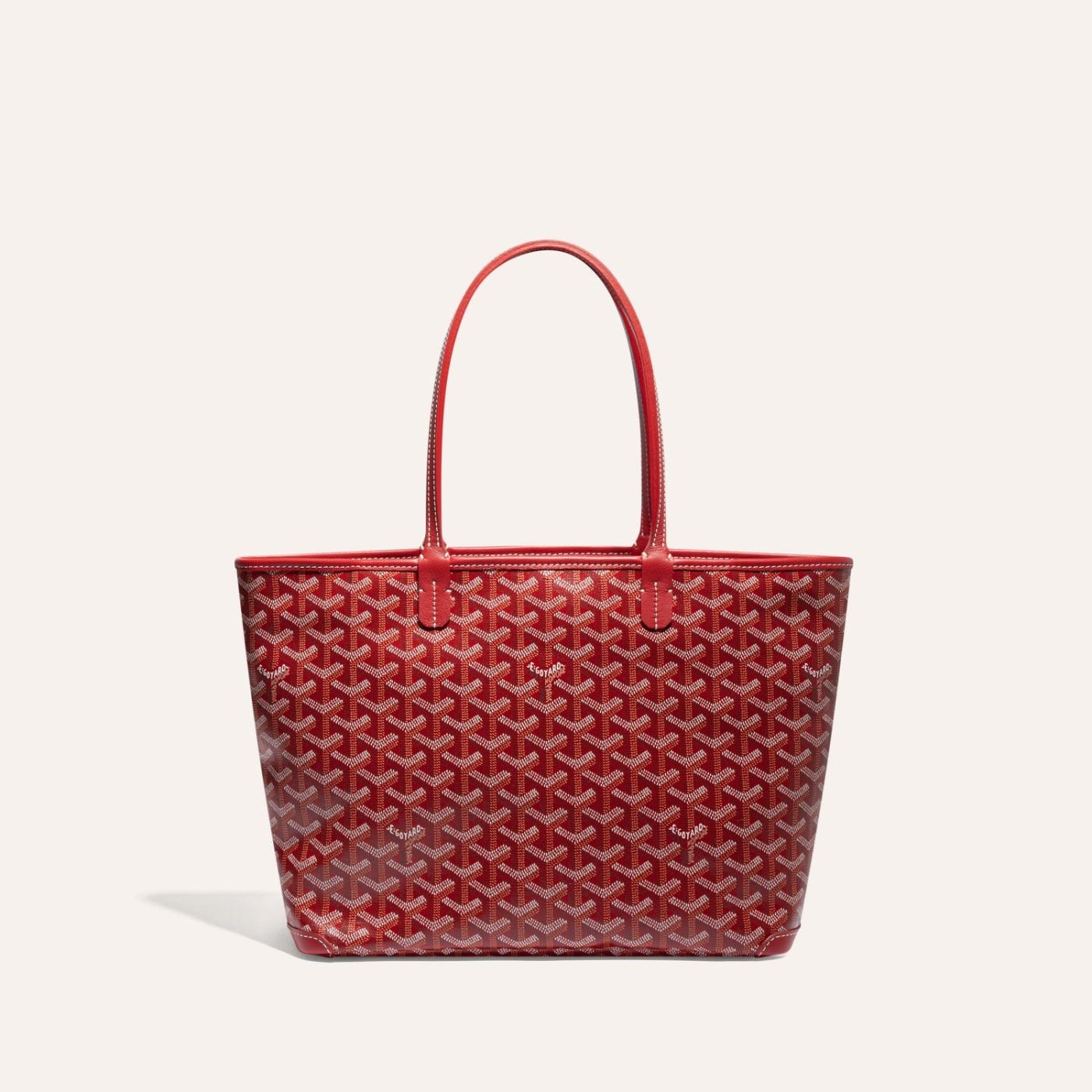 Goyard Goyardine Artois Tote PM Red Canvas & Chevroches Calfskin Palladium Hardware - Image 1